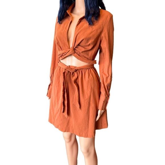 NWT SOVERE Alto Wrap and Tie Shirt Mini Dress - Picture 5 of 8